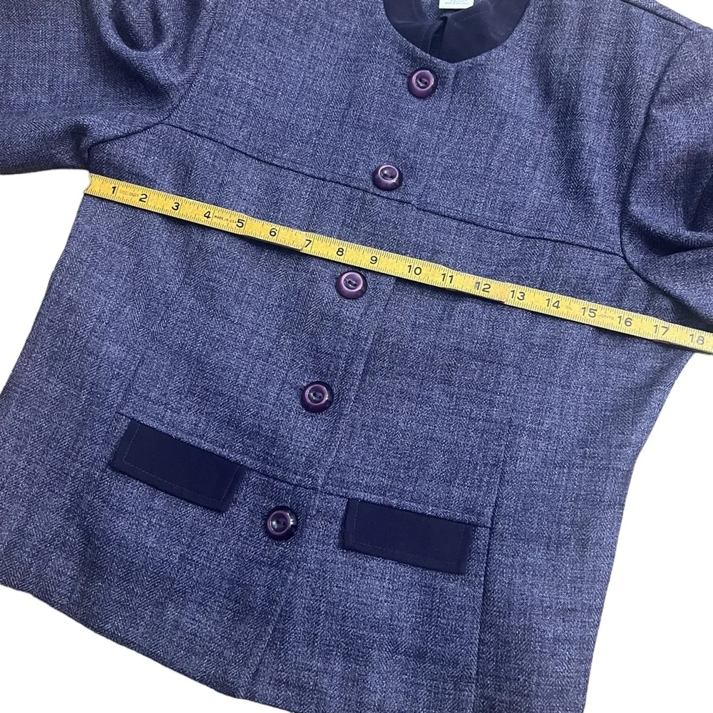 1980’s Vintage Chic Structured Purple Blazer with‎ Button Down Front, Medium 10P